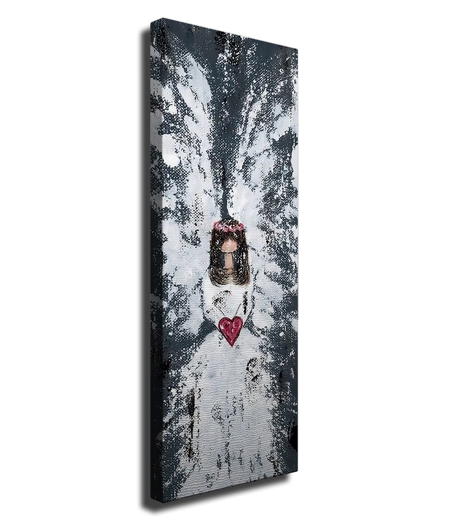 Quadro Decorativo em Tela PC331 Multicolor 30x80cm com Moldura de Madeira - Arte Moderna para Decoração de Interiores