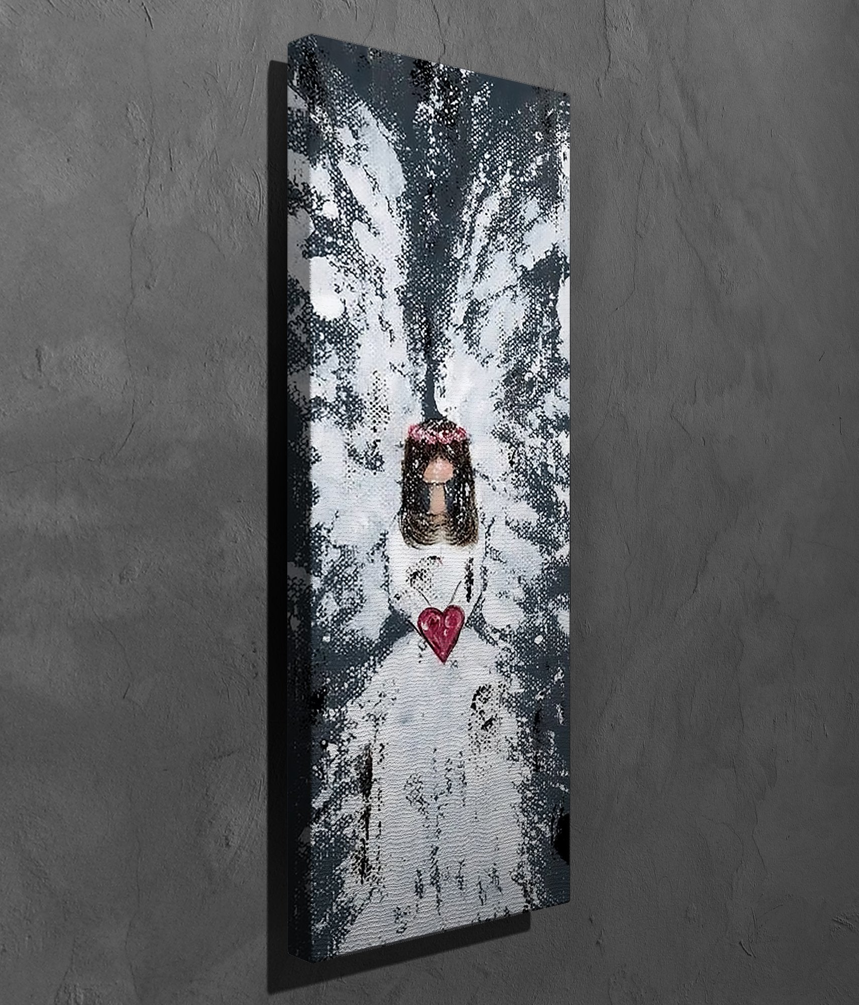 Quadro Decorativo em Tela PC331 Multicolor 30x80cm com Moldura de Madeira - Arte Moderna para Decoração de Interiores