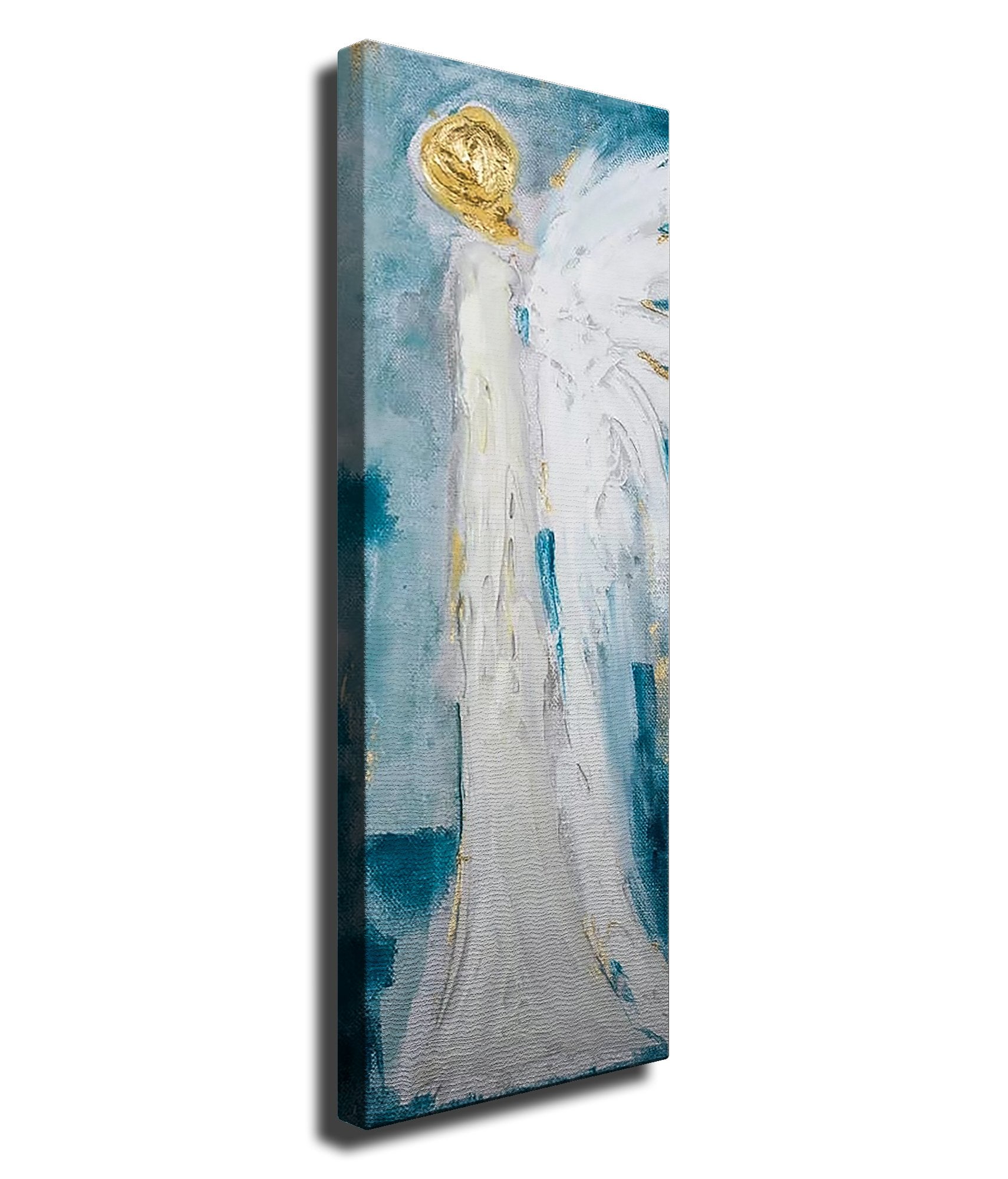 Quadro Decorativo em Tela PC333 Multicolor 30x80cm com Moldura de Madeira - Arte em Canvas 100% para Decoração de Interiores