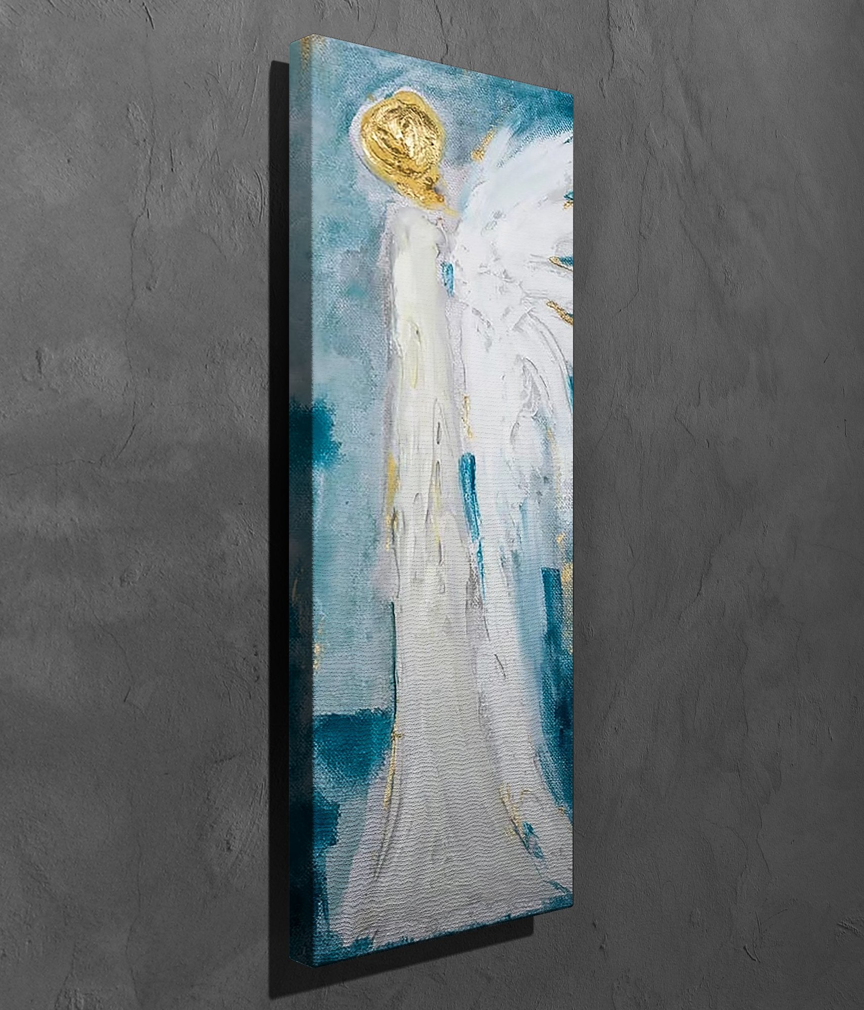 Quadro Decorativo em Tela PC333 Multicolor 30x80cm com Moldura de Madeira - Arte em Canvas 100% para Decoração de Interiores