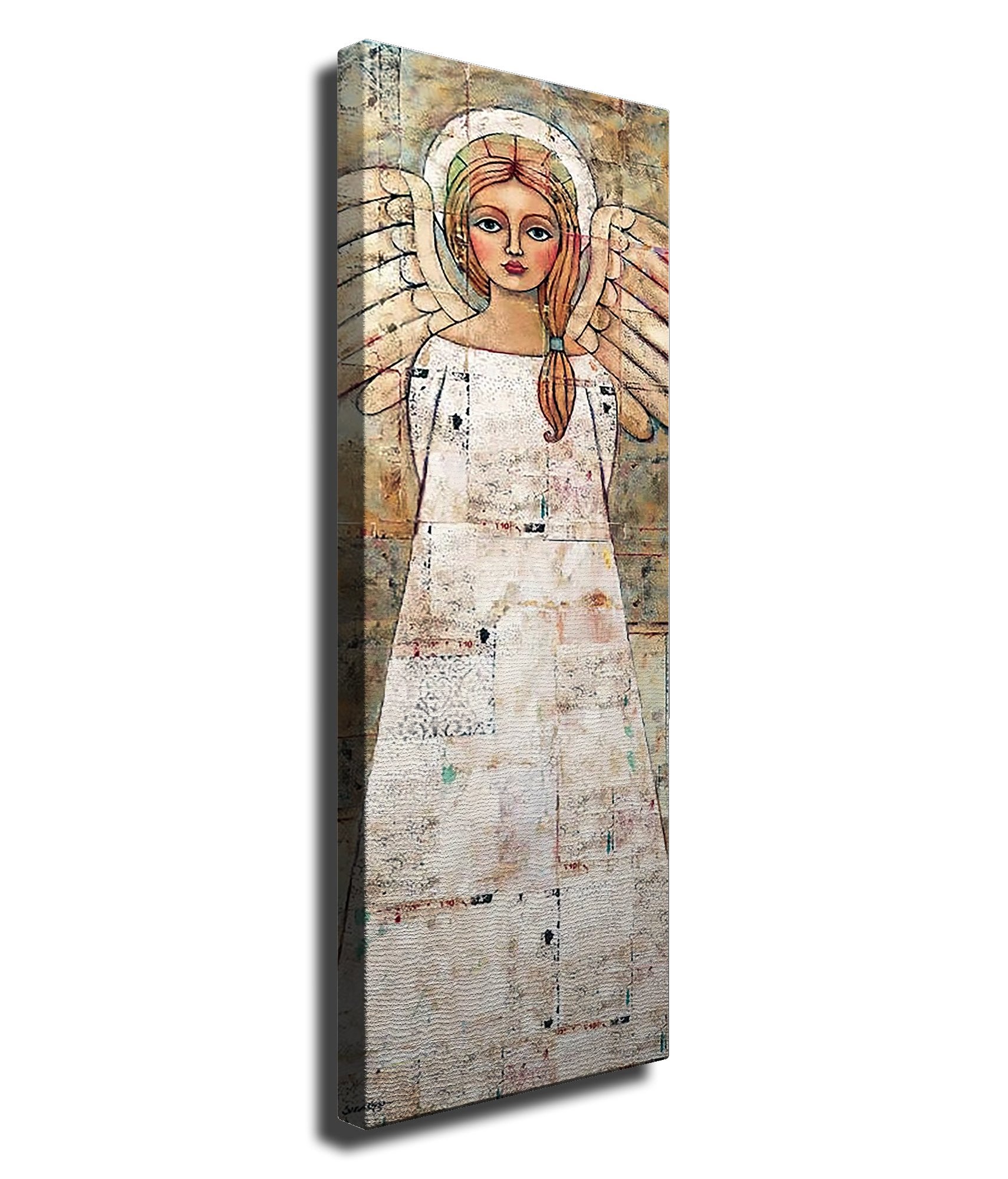 Quadro Decorativo em Tela Canvas Multicolor 30x80cm com Moldura de Madeira - Arte Moderna para Decoração de Interiores