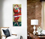 Quadro Decorativo em Tela PC336 Multicolor 30x80cm com Moldura de Madeira - Arte Moderna para Decoração de Interiores