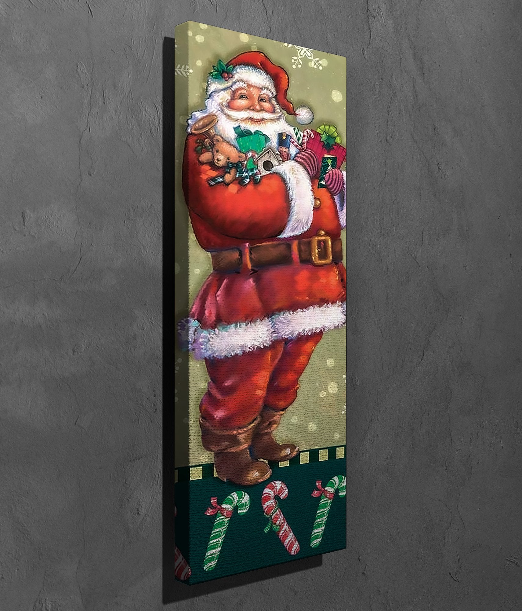 Quadro Decorativo em Tela PC336 Multicolor 30x80cm com Moldura de Madeira - Arte Moderna para Decoração de Interiores