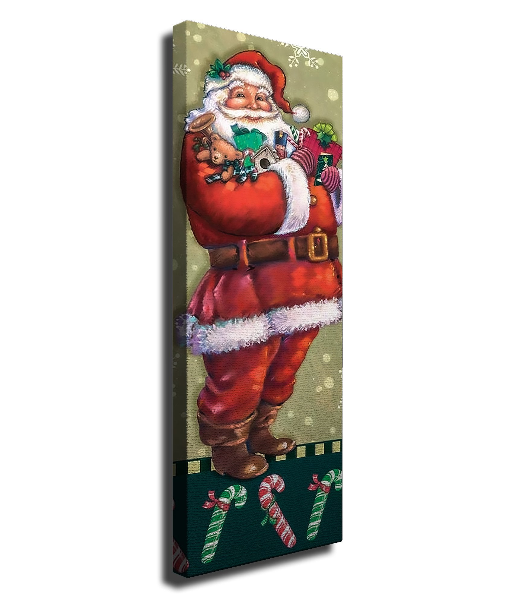 Quadro Decorativo em Tela PC336 Multicolor 30x80cm com Moldura de Madeira - Arte Moderna para Decoração de Interiores