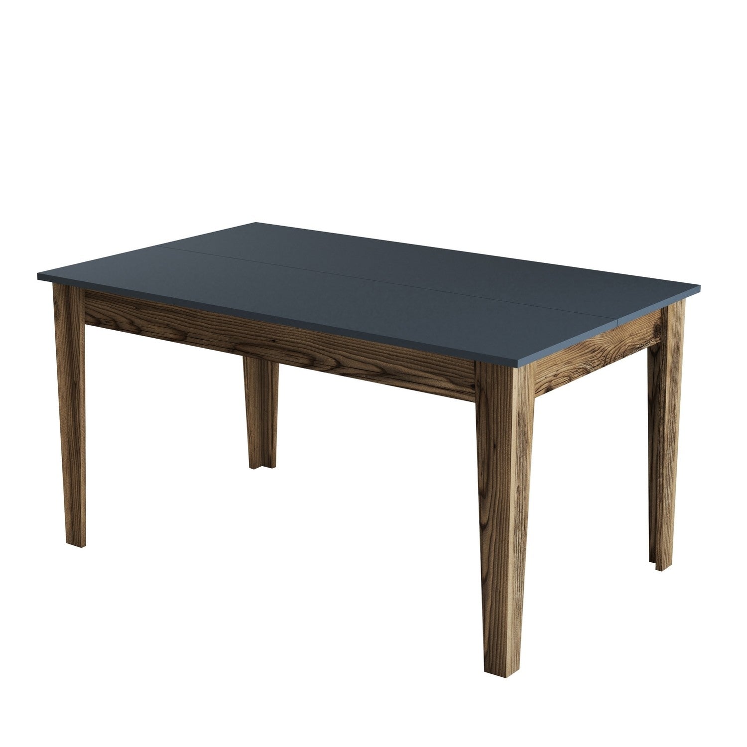 Mesa de Jantar Moderna, Nogueira e Antracite, 145 x 75 x 88 cm | Painel de Partículas 100% Revestido com Melamina, 18 mm de Espessura | Design Elegante com Pernas Suntalam e Armazenamento