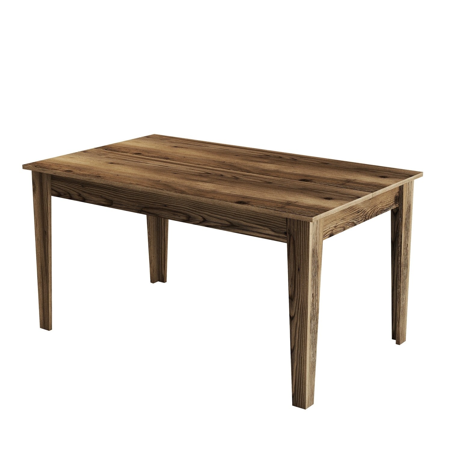 Mesa de Jantar Moderna em Nogueira, 145 x 88 x 75 cm | Painel de Partículas 100% Revestido em Melamina, 18 mm de Espessura | Pernas Elegantes em Suntalam e Área de Armazenamento | Perfeita para Casas Contemporâneas