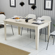 Mesa de Jantar Travertino com Arrumação - 145cm, Revestimento Melamina, Pernas Resistentes