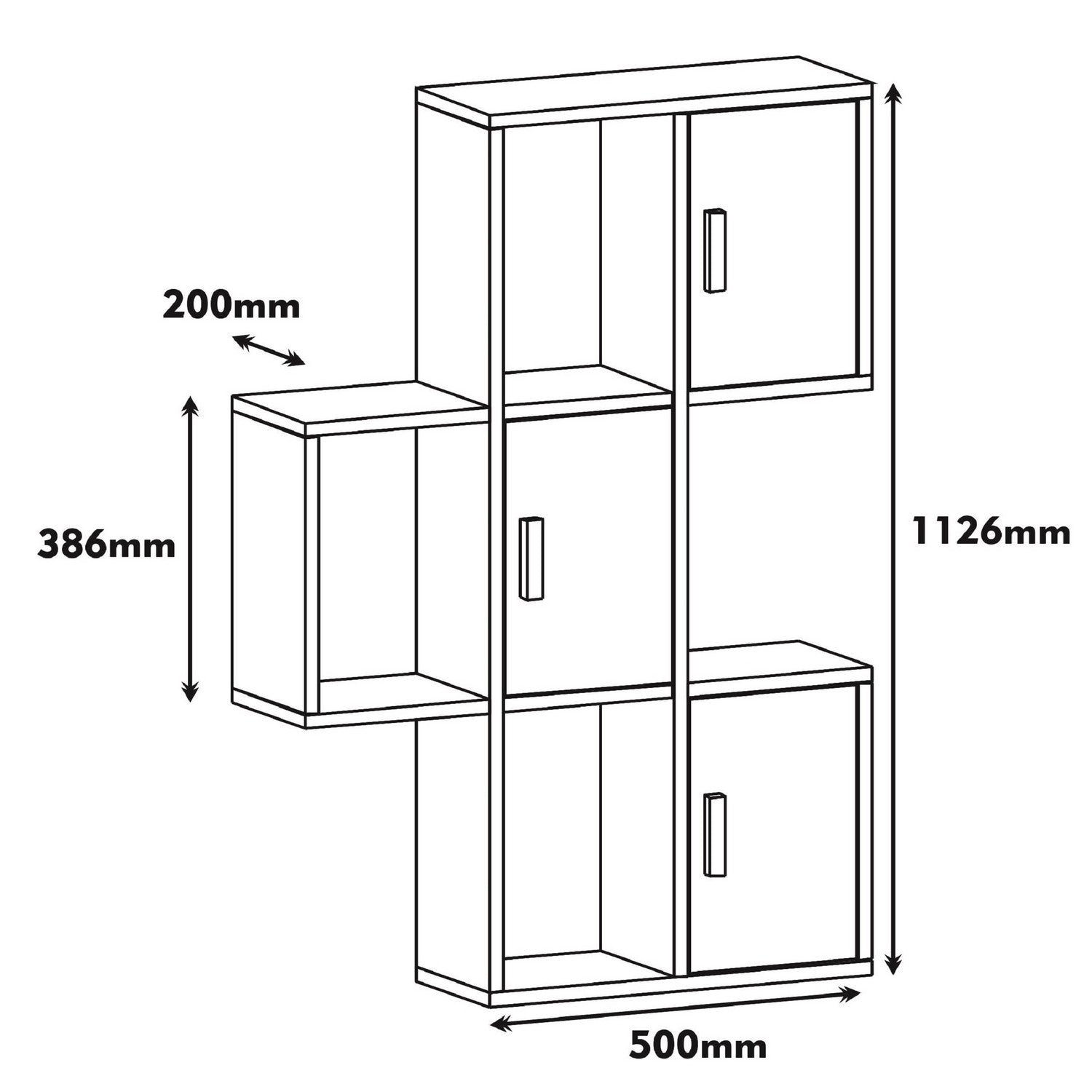 Prateleira de parede moderna, nogueira e branca, 50 x 112,6 x 20 cm | Painel de partículas 100% revestido de melamina, 18 mm de espessura | Solução de armazenamento elegante para qualquer ambiente