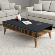 Mesa de Centro – 105 x 34,6 x 60 cm – Nogueira e Antracite – Melamina