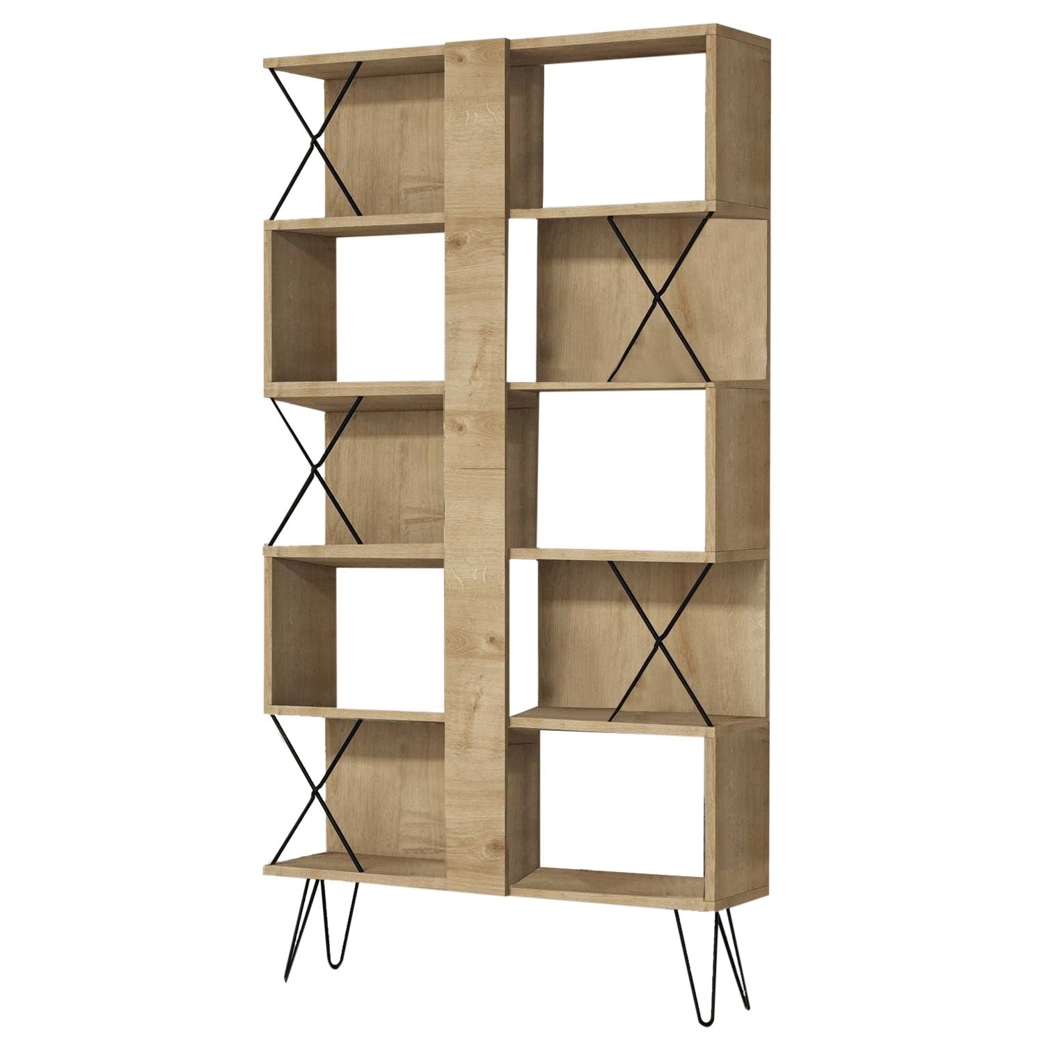 Estante moderna – 90 x 167,3 x 22 cm – Carvalho – Painéis de partículas revestidos de melamina