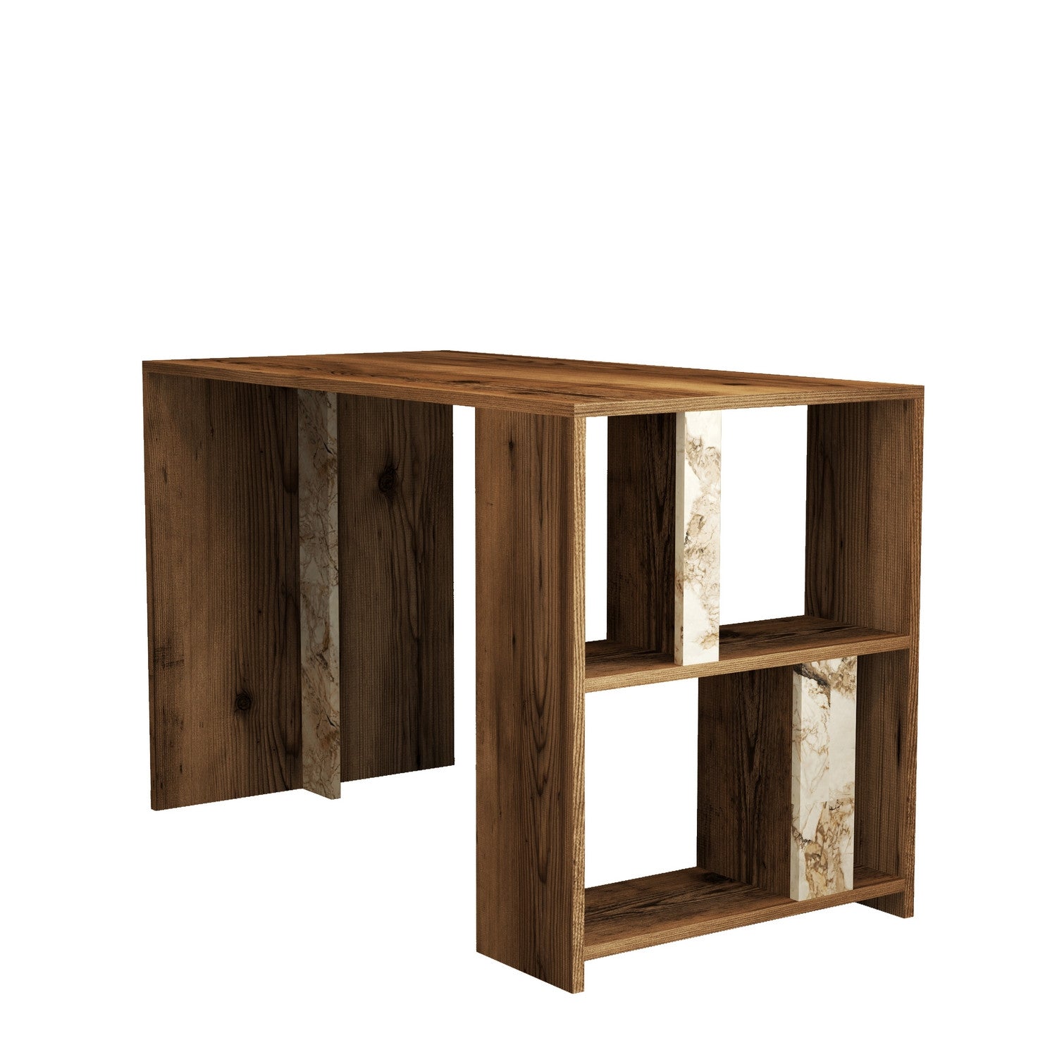 Secretária de Estudo – 120 x 60 x 75,4 cm – Nogueira e Branco – Melamina