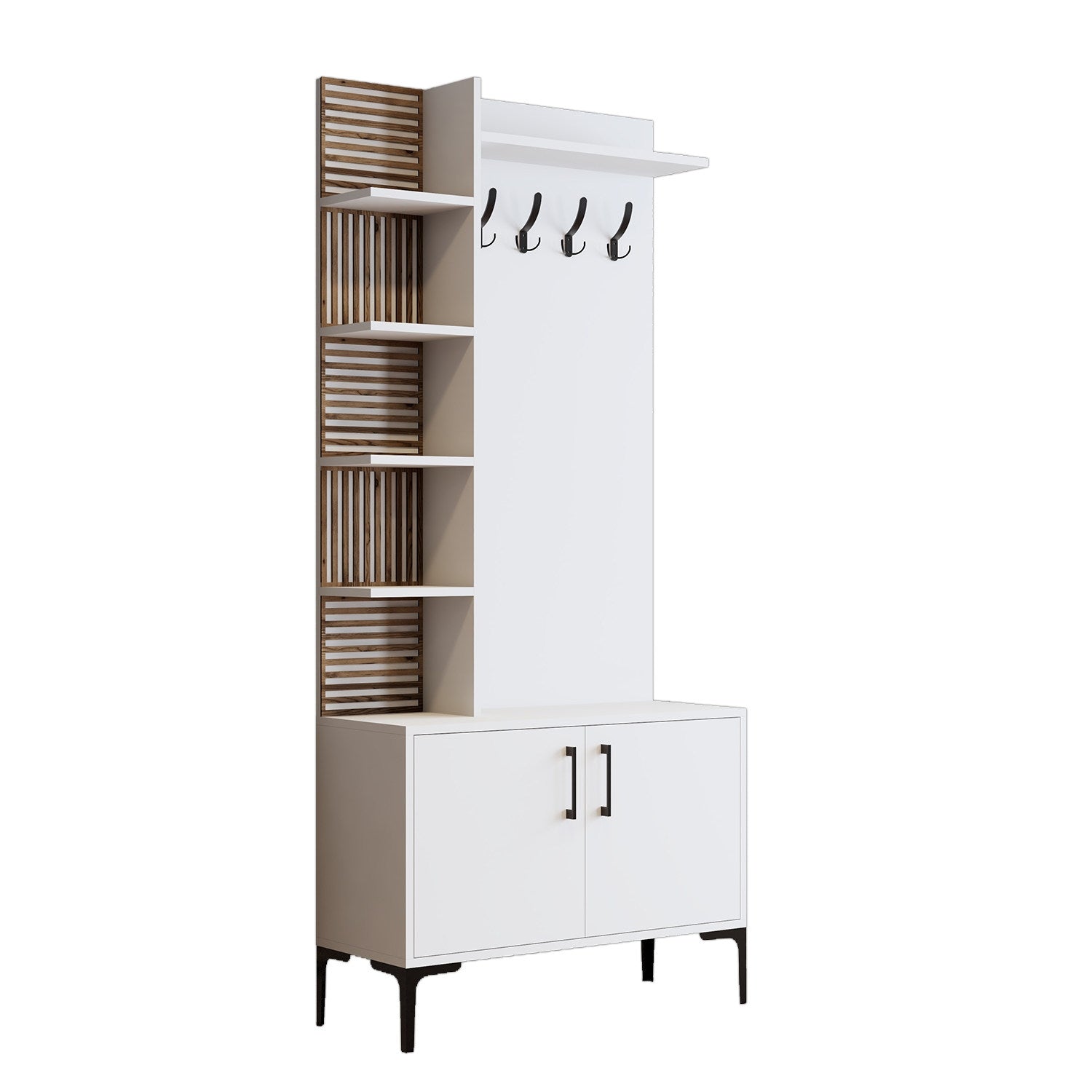 Conjunto para hall de entrada – 90 x 200 x 35 cm – Branco – Melamina