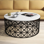 Mesa de Centro – 90 x 38 cm – Branca e Preta – Painel de Partículas Revestido em Melamina