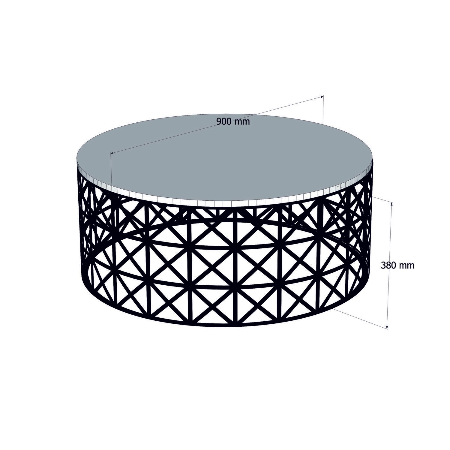 Mesa de Centro Moderna – 90 x 90 x 38 cm – Creme e Preto – Painel de Partículas com Revestimento em Melamina