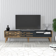 Suporte de TV elegante, nogueira e antracite, 180 x 35 x 45 cm | Painel de partículas 100% revestido de melamina, 18 mm de espessura | Várias prateleiras e armazenamento, design moderno