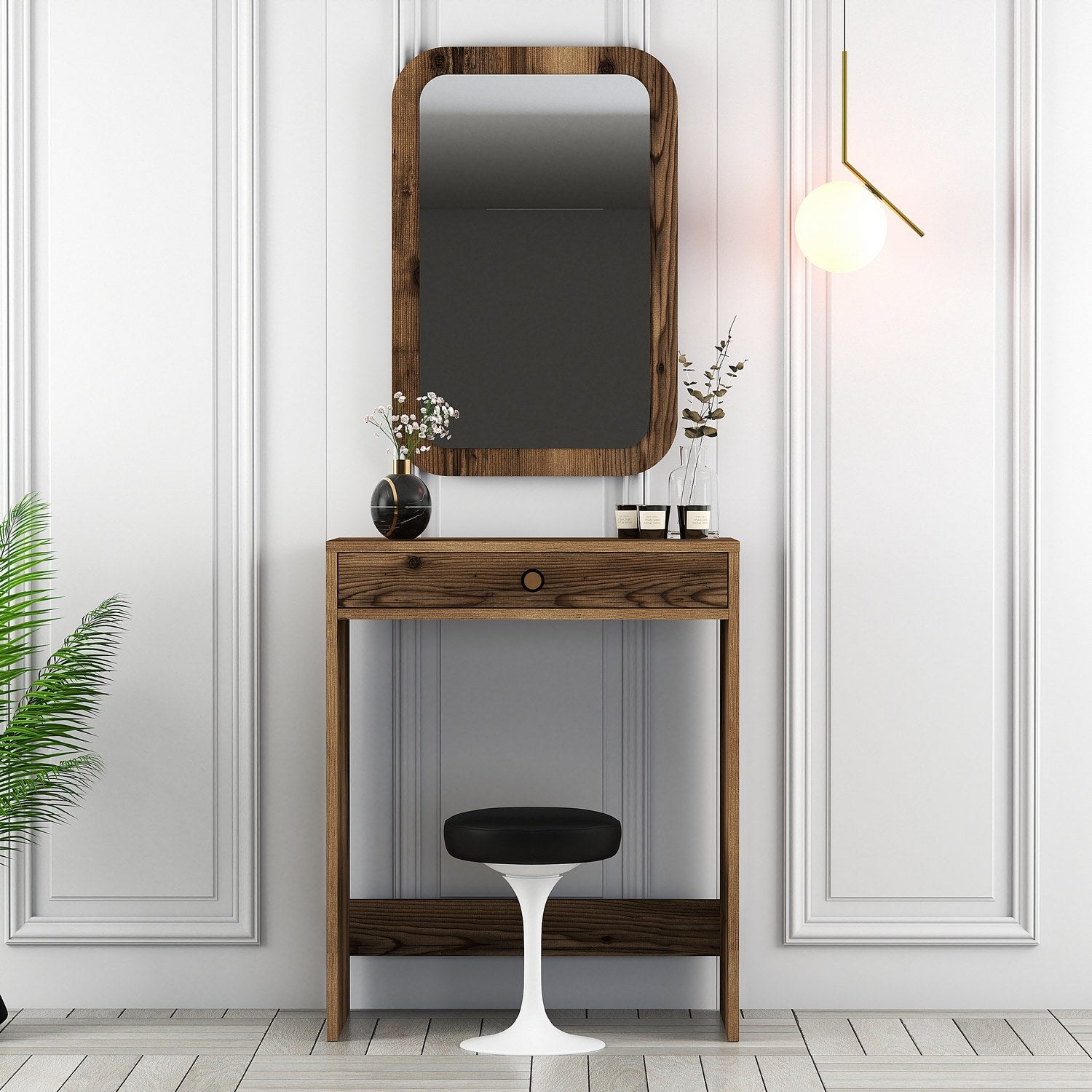 Toucador – 70 x 40 x 84,7 cm – Nogueira – Painel de partículas revestido a melamina