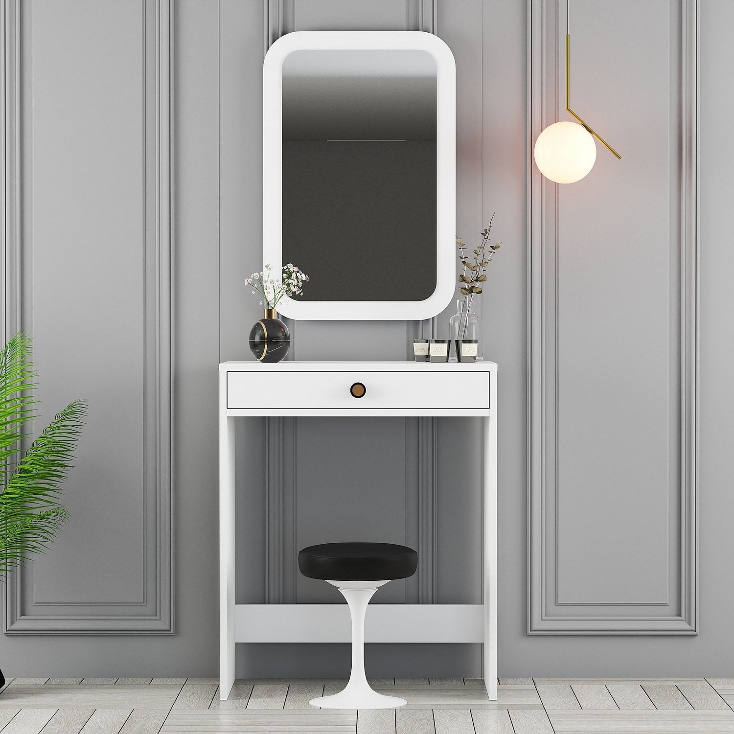 Toucador – 70 x 40 x 84,7 cm – Branca – Painéis de Partículas com Revestimento em Melamina