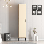 Guarda-roupa elegante – 201,4 x 40 x 47,5 cm – nogueira e creme – melamina