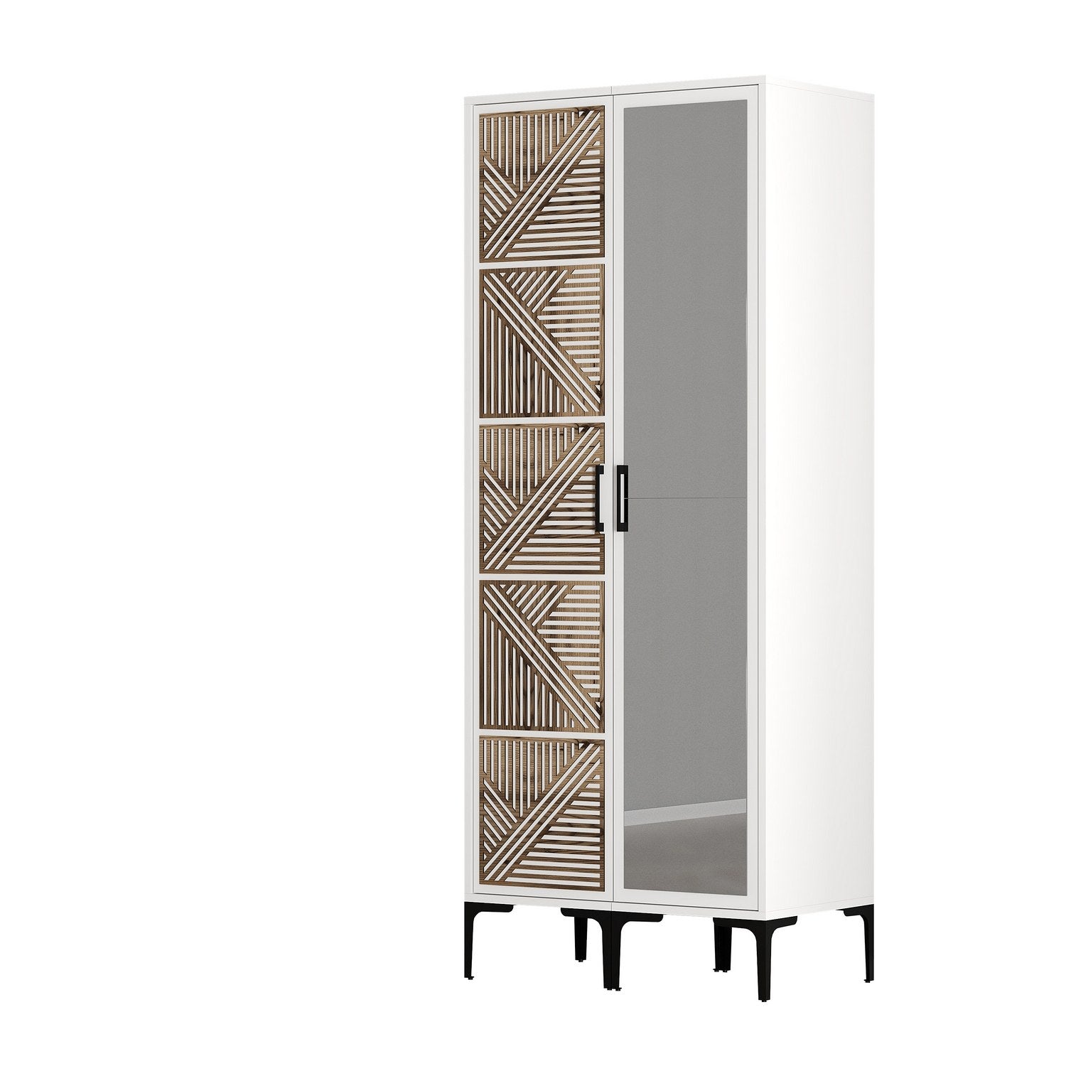 Guarda-roupa – 80 cm x 201,4 cm x 47,5 cm – Branco – Painel de partículas revestido de melamina