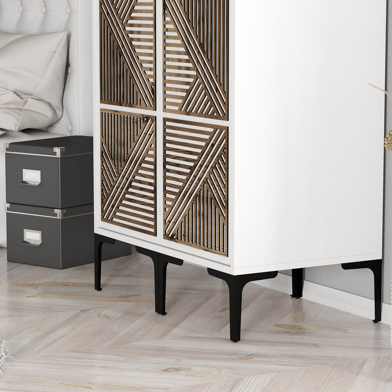 Guarda-roupa – 80 cm x 201,4 cm x 47,5 cm – Branco – Painel de partículas revestido a melamina