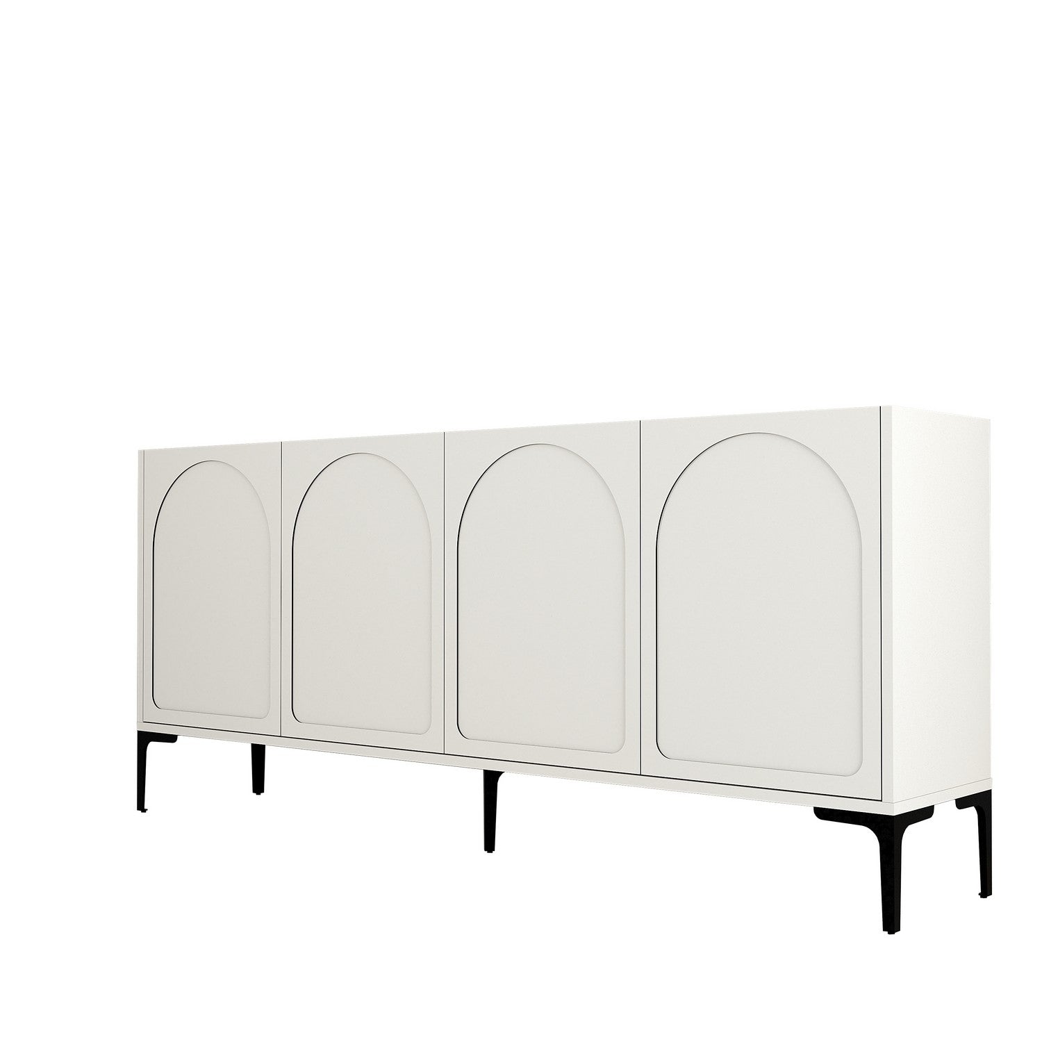 Aparador – 180 x 79 x 35 cm – Creme e Preto – Painel de Partículas