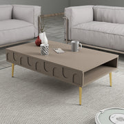 Mesa de Centro – 105 x 60 x 33,6 cm – Atlas e Dourado – Painel de Partículas