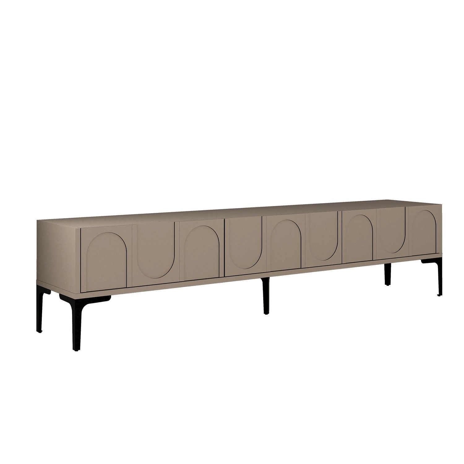 Suporte de TV elegante, Atlas e preto, 180 x 42 x 35 cm | Painel de partículas 100% revestido de melamina, 18 mm de espessura | Montável na parede com várias prateleiras