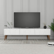 Móvel de TV elegante – 180 x 44 x 35 cm – branco e nogueira – painel de partículas revestido a melamina