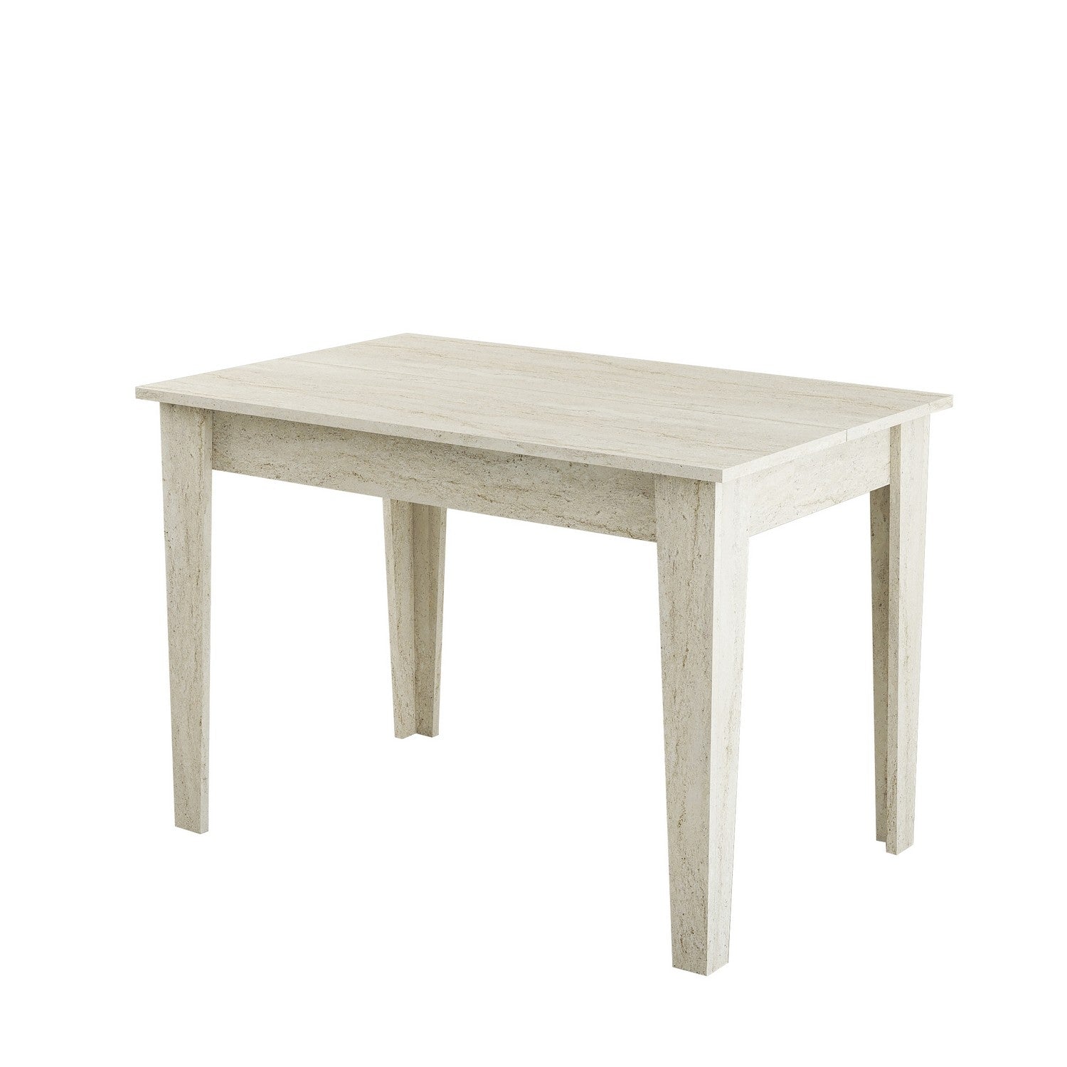 Mesa de Cozinha Elegante, Design em Mármore Travertino, 110 x 75 x 72 cm | Painel de Partículas 100% Revestido em Melamina, 18 mm de Espessura | Perfeita para Salas de Jantar Modernas