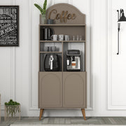 Armário de bar de café – 81.3cm x 201cm x 35cm – Nogueira e Atlas – Painel de partículas