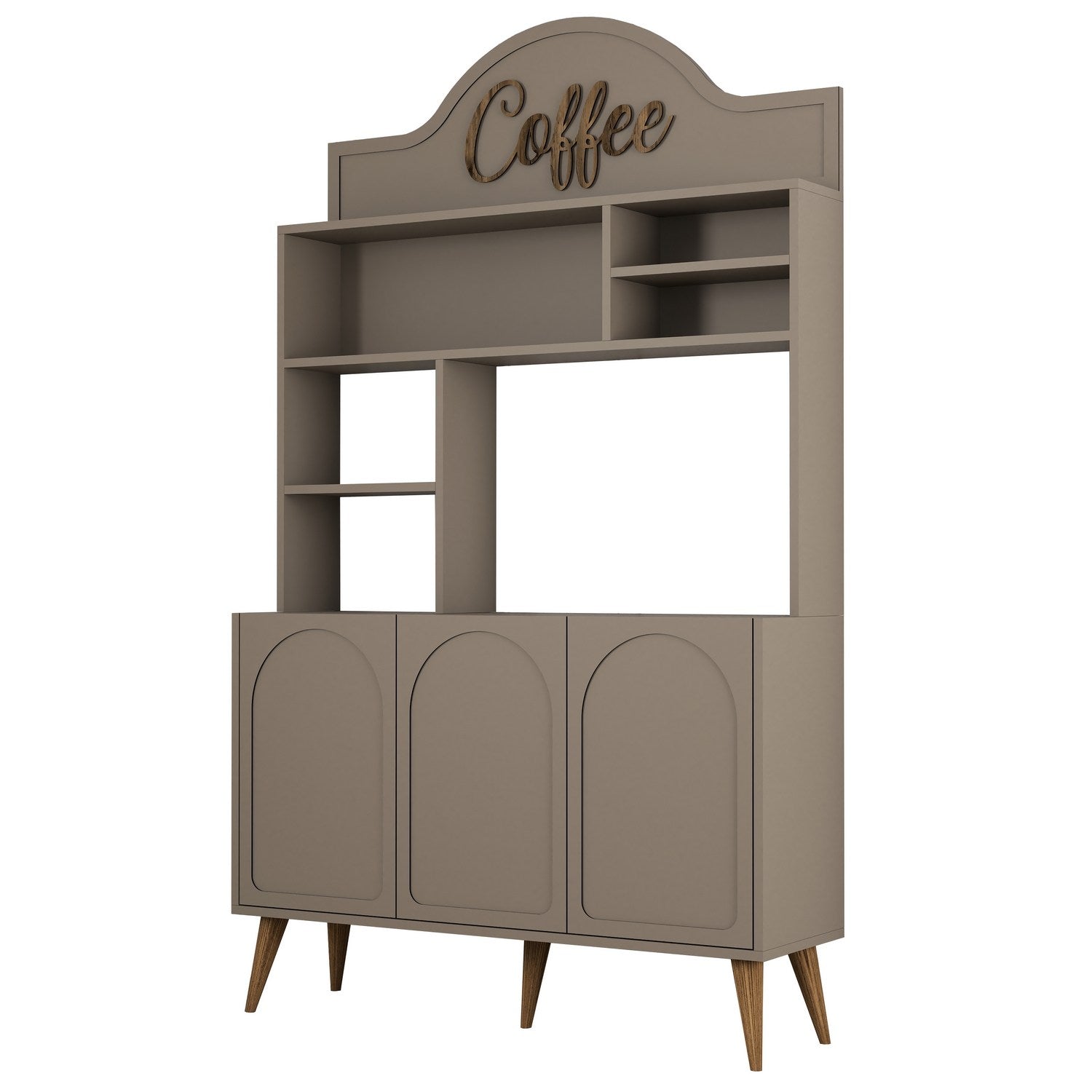 Armário de bar de café – 120 cm x 202 cm x 35 cm – Atlas e Nogueira – Painel de partículas