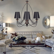 Candeeiro de Teto – 60 cm – Preto – Metal com revestimento de cobre