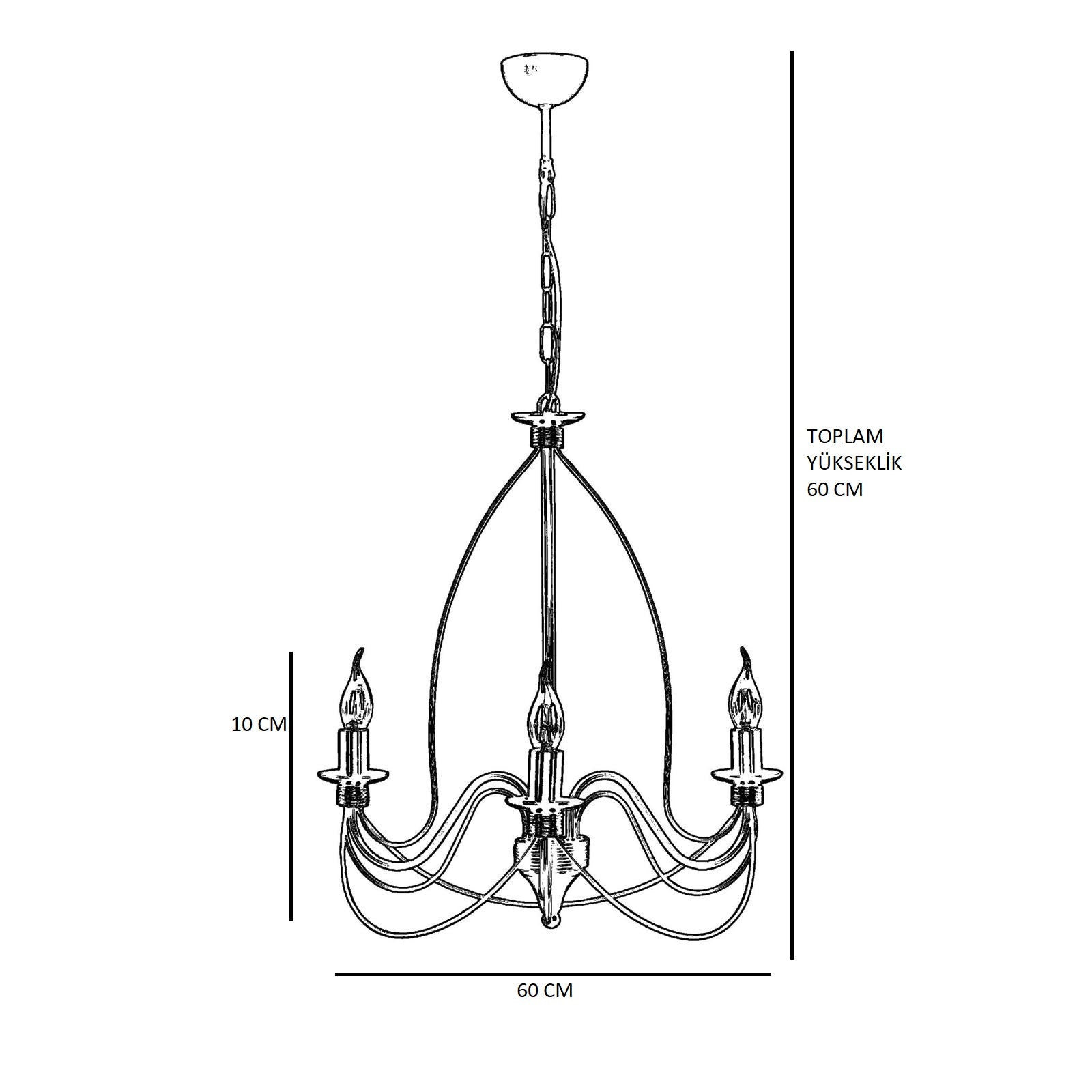 Candeeiro de Teto – 60 cm – Multicolorido – Metal com revestimento de cobre