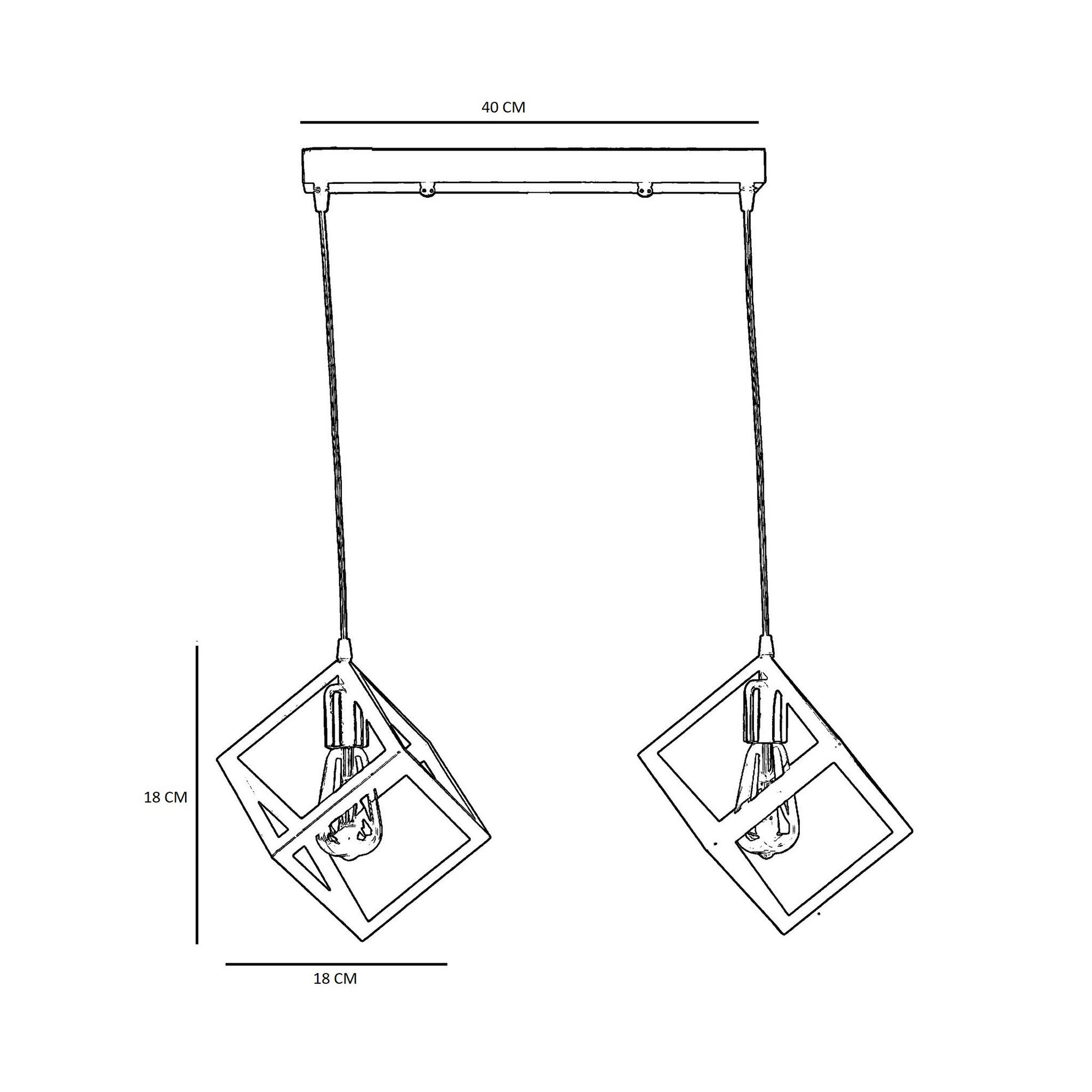 Candeeiro de Teto – 35 cm de largura – 26 cm de diâmetro – metal com revestimento de cobre