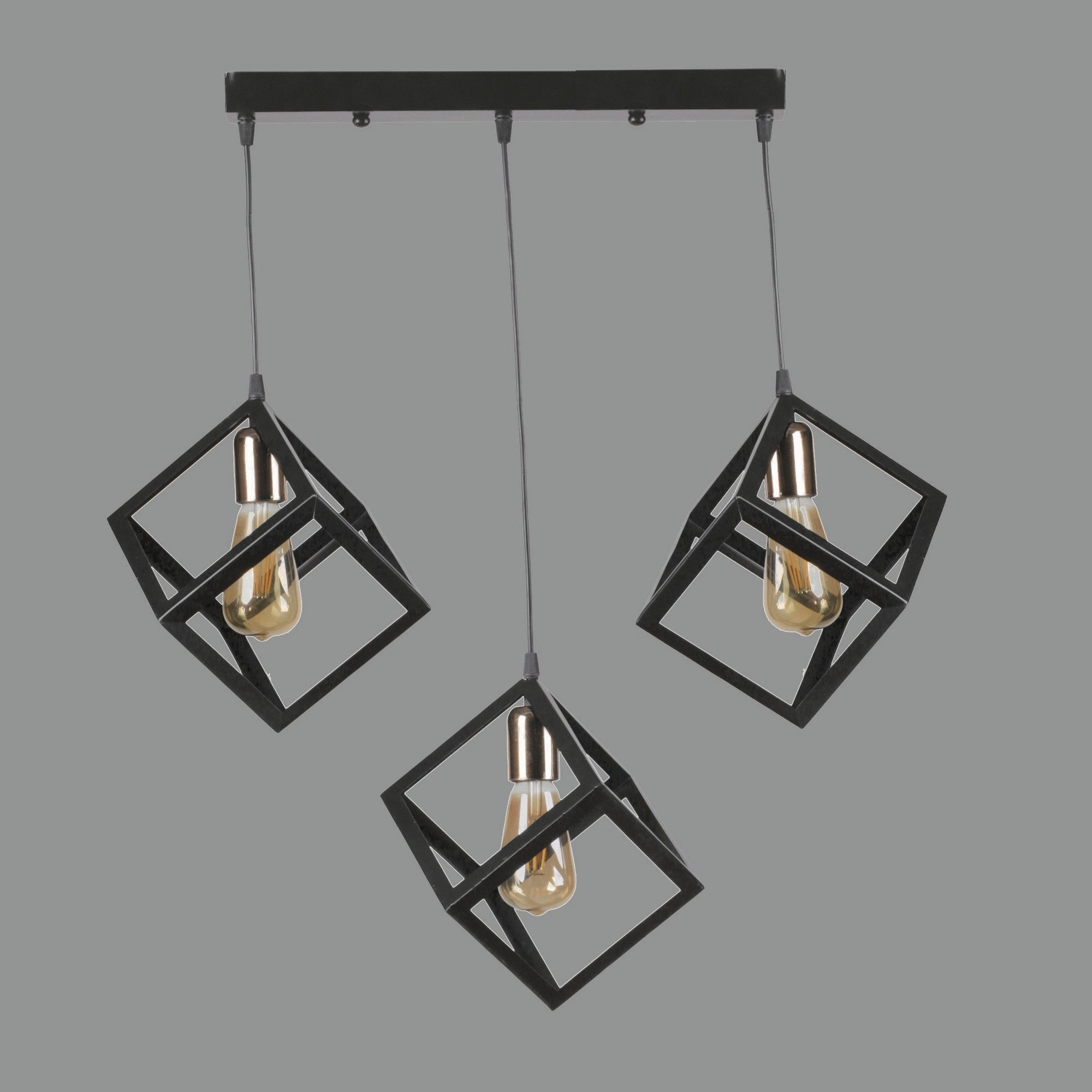 Candeeiro de Teto – 55 cm x 65 cm – Multicolorido – Metal com Revestimento de Cobre