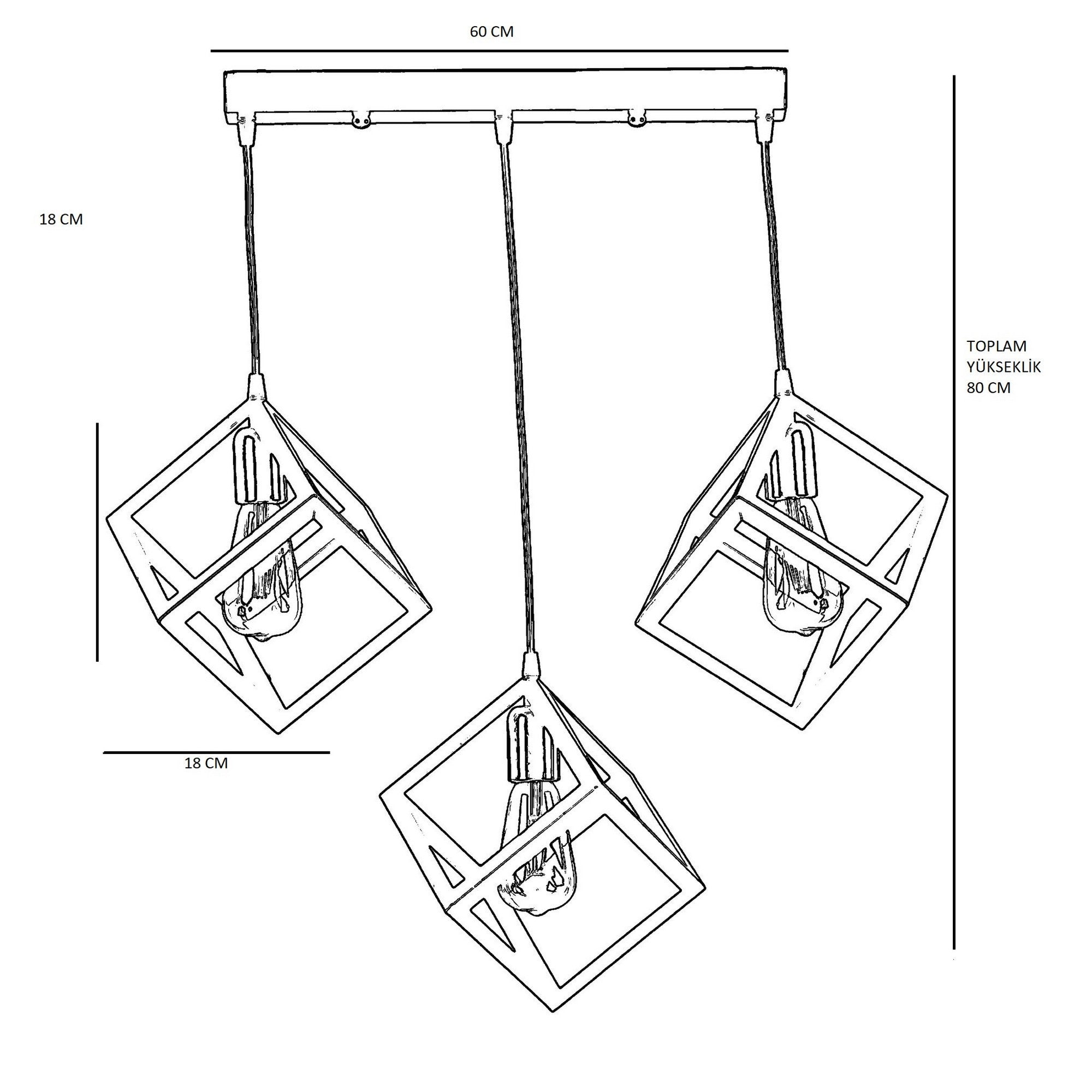 Candeeiro de Teto – 55 cm x 65 cm – Multicolorido – Metal com Revestimento de Cobre
