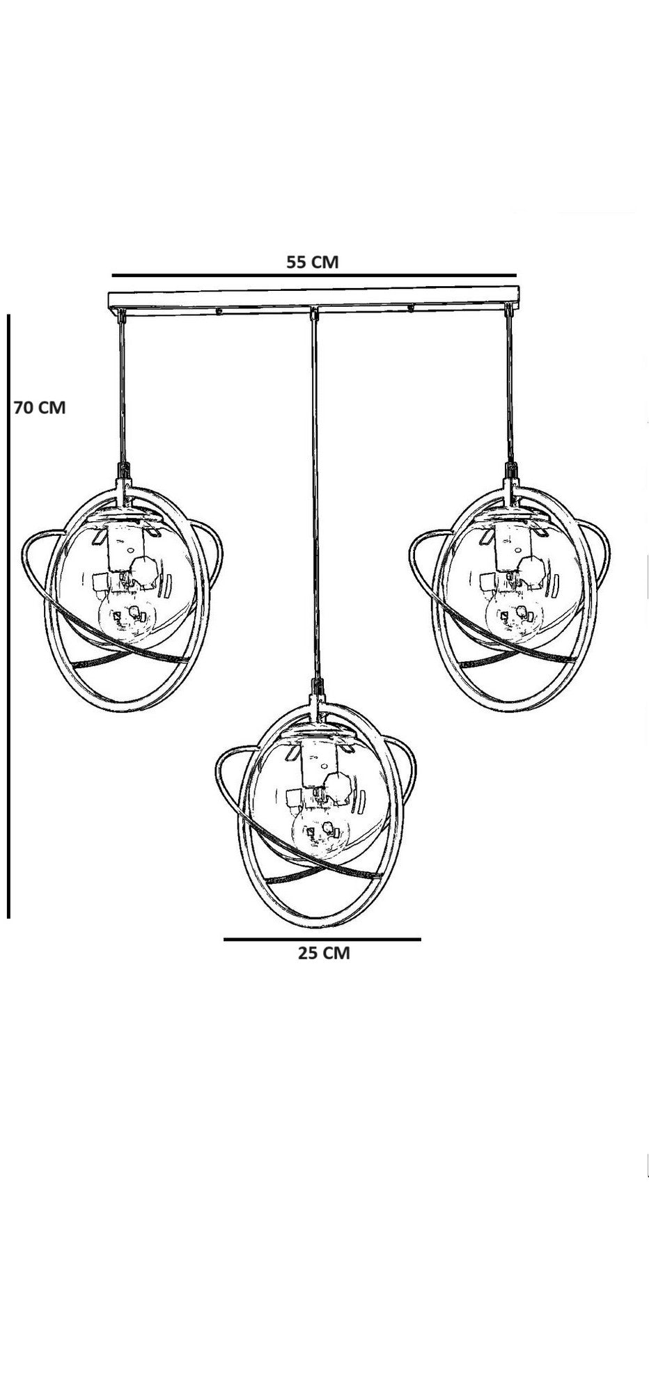 Candeeiro de Teto – 25 cm – Branco – Metal