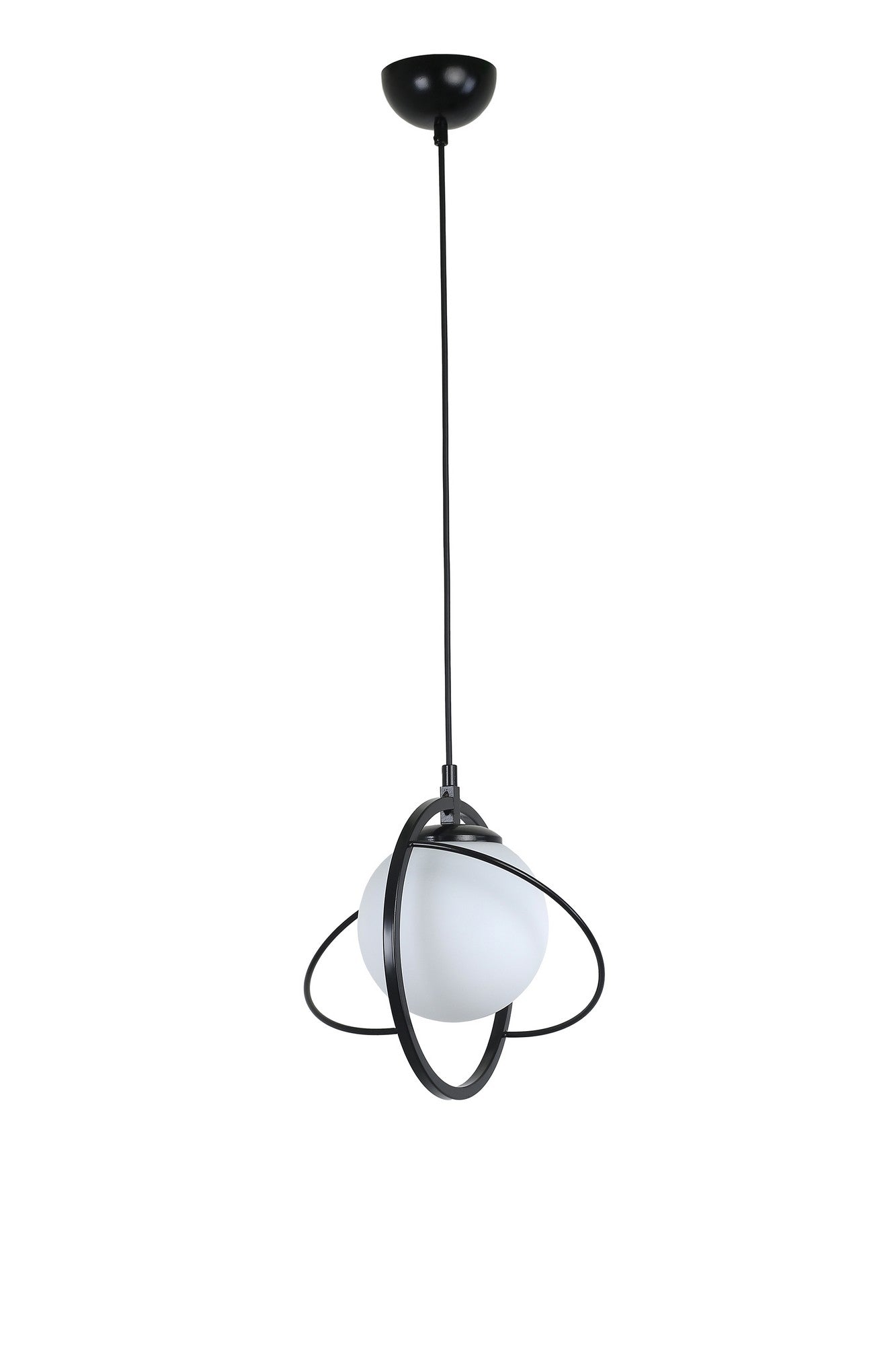 Candeeiro de Teto – 25 cm – Preto e Branco – Metal