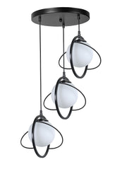 Candeeiro de Teto - 30 cm x 70 cm - Preto e Branco - Metal