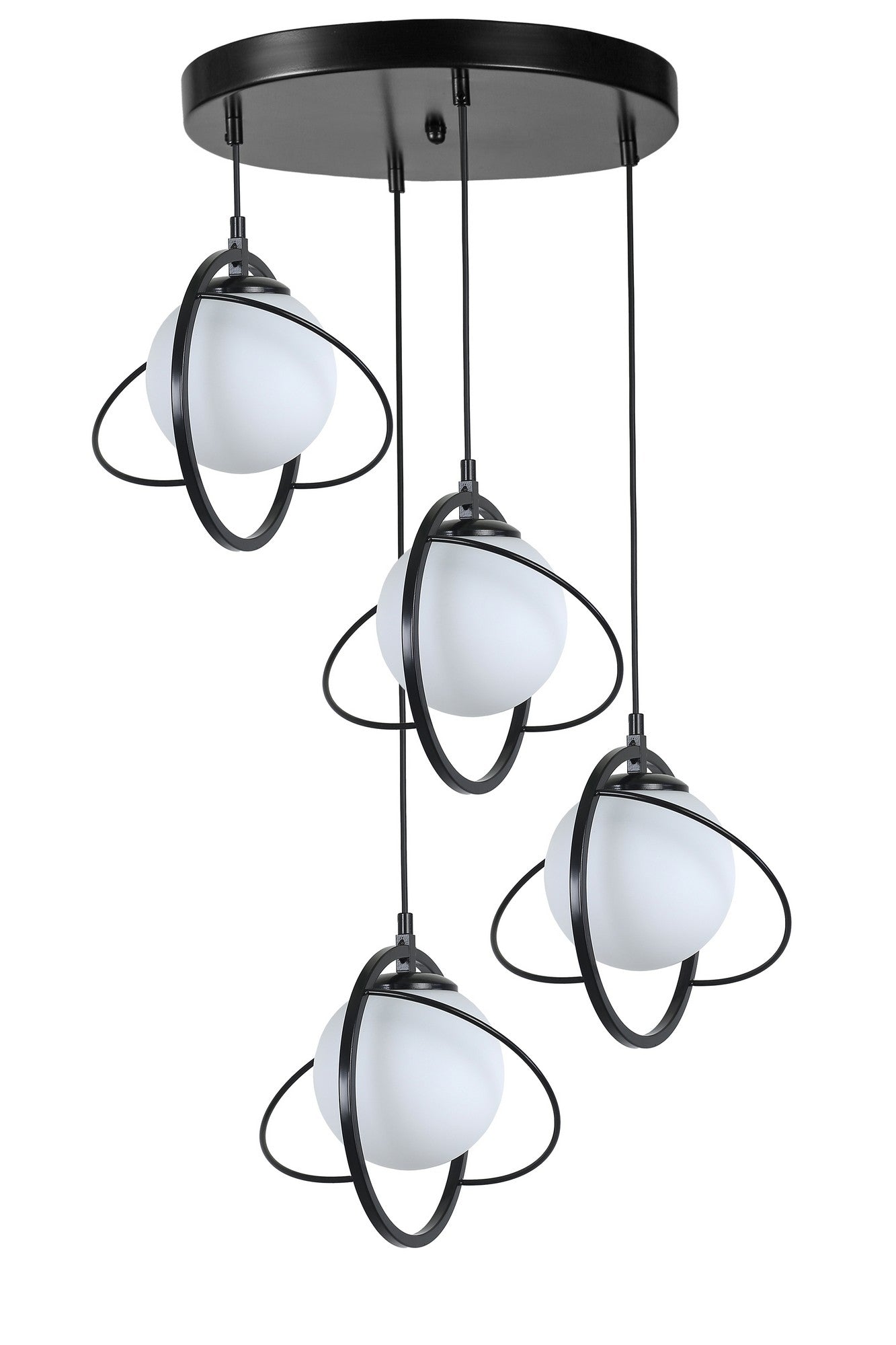 Candeeiro de Teto – 35 cm diâmetro – Preto e Branco – Metálico