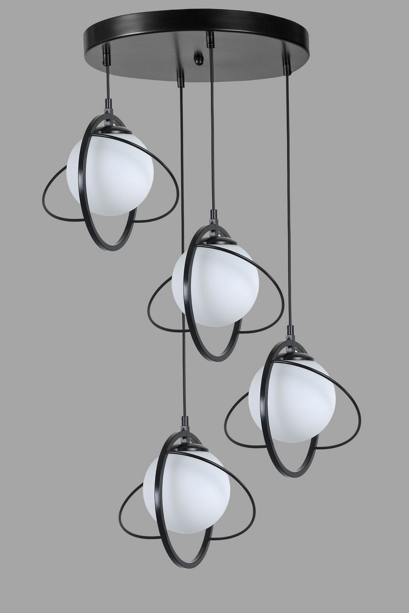 Candeeiro de Teto – 35 cm diâmetro – Preto e Branco – Metálico