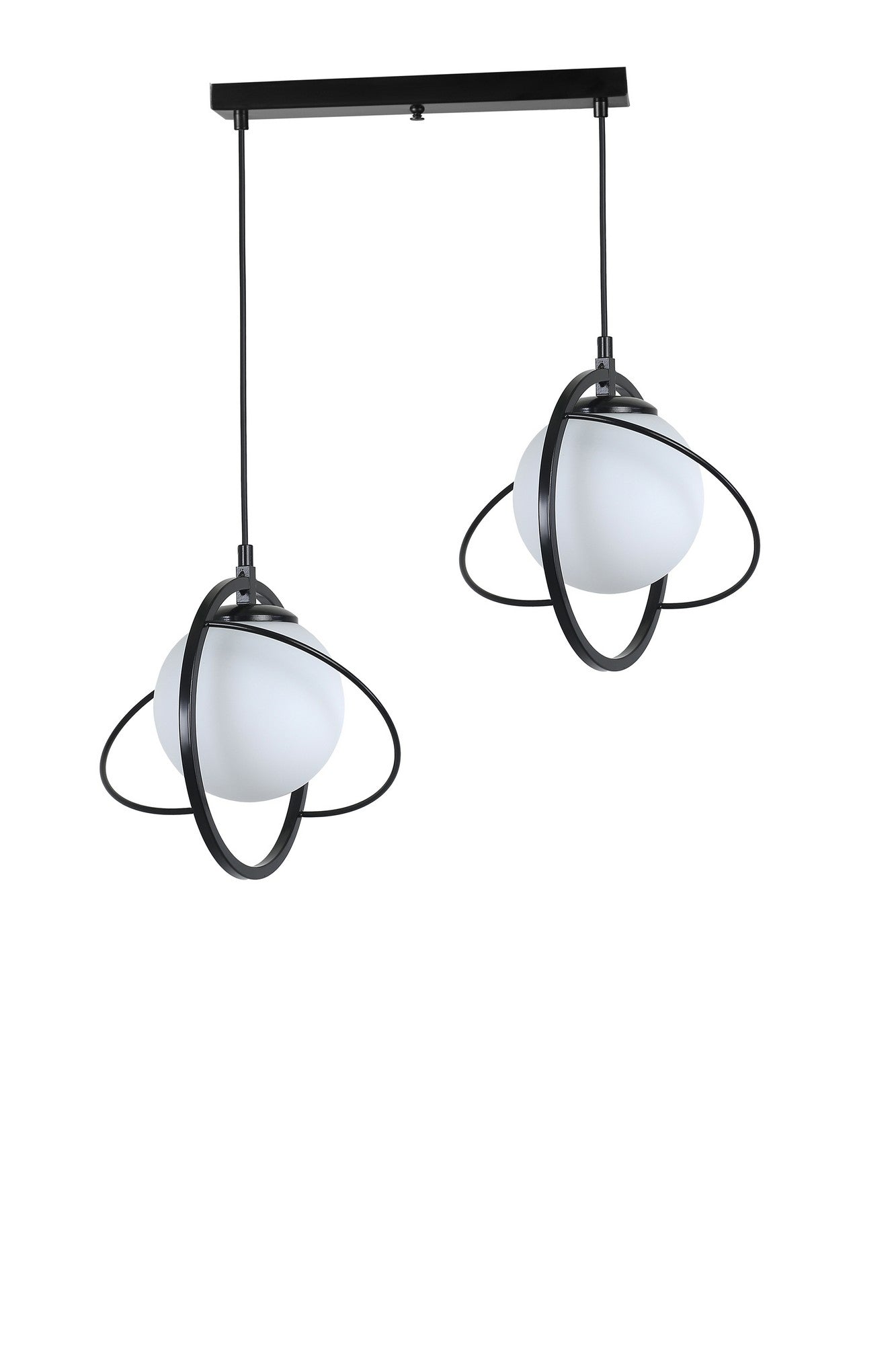 Candeeiro de Teto – 25 cm – Preto e Branco – Metálico