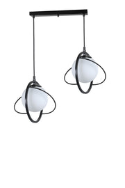 Candeeiro de Teto – 25 cm – Preto e Branco – Metálico