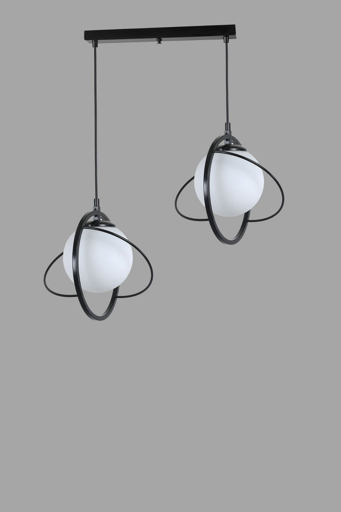 Candeeiro de Teto – 25 cm – Preto e Branco – Metálico