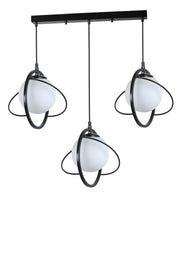 Candeeiro de Teto - 70 cm - Preto e Branco - Metálico