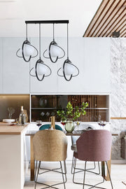 Candeeiro de Teto – 70cm – Preto e Branco – Metal