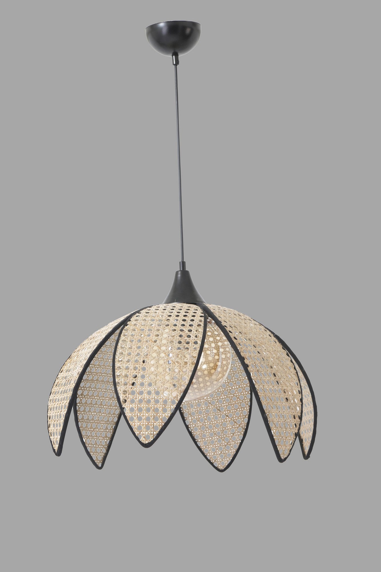 Candeeiro de Teto – 40 cm – Fume e Bege – Metal