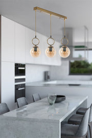 Candeeiro de Teto - 55 cm x 16 cm x 70 cm - Cobre - Metal