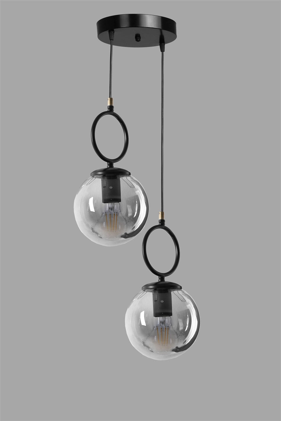 Candeeiro de Teto – 70 cm x 25 cm – Preto – Metal