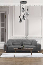 Candeeiro de Teto – 70 cm x 30 cm – Preto – Metal